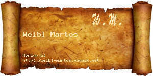 Weibl Martos névjegykártya